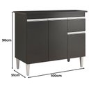 Ver imagem 2 de Balcão de Cozinha Tatiane com Tampo 100cm Preto Fosco - Ajl