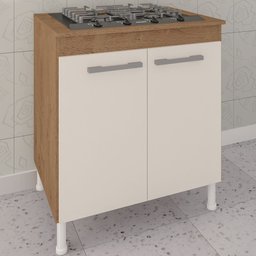 Balcão de Cozinha para Cooktop Nevada 2 Portas Canelato Rústico/Natura Off White - Atualle Móveis - 1 Balcão de Cozinha para Cooktop Nevada 2 Portas Canelato Rústico/Natura Off White - Atualle Móveis - 1