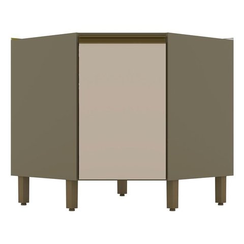 Balcão Canto Oblíquo Connect 01 Porta Duna Cristal - Henn