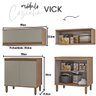 Cozinha Completa Modulada Vick 6 Peças 14Portas e 2 Gavetas Havana Taupe - 5