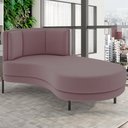Ver imagem 2 de Chaise Longue Divã 164cm Braço Direito Logus D06 Veludo Rosê - Mpozenato