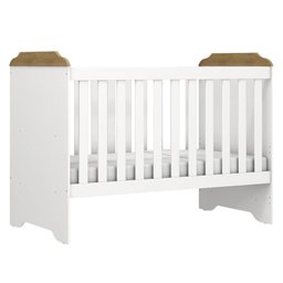 Berço Americano Mini Cama e Guarda Roupa Mel Flat Branco Acetinado Amadeirado com Colchão Gazin - Ca - 3