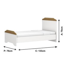 Berço Americano Mini Cama e Guarda Roupa Mel Flat Branco Acetinado Amadeirado com Colchão Gazin - Ca - 6