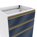 Ver imagem 3 de Balcão 3 Gavetas Kappesberg Celeste 100% Mdf Branco-azul Profundo 60cm
