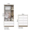 Ver imagem 4 de Quarto de Bebê Completo Labirinto 2 Portas 6 Gavetas Rústico/branco - Henn