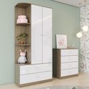Ver imagem 1 de Quarto de Bebê Completo Labirinto 2 Portas 6 Gavetas Rústico/branco - Henn