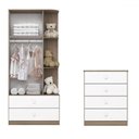 Ver imagem 3 de Quarto de Bebê Completo Labirinto 2 Portas 6 Gavetas Rústico/branco - Henn
