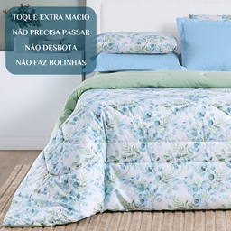 Cobertor de Casal Queen Size Grosso Selin 100%algodao Antialergico:verde - 4