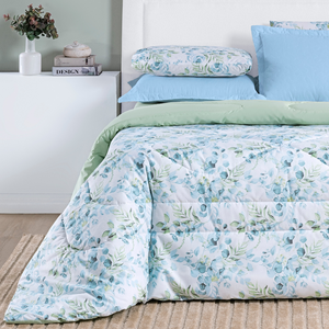 Cobertor de Casal Queen Size Grosso Selin 100%algodao Antialergico:verde