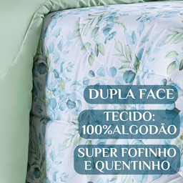 Cobertor de Casal Queen Size Grosso Selin 100%algodao Antialergico:verde - 2