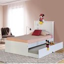 Ver imagem 1 de Cama Solteiro Alicante Branca com Auxiliar com Cabeceira