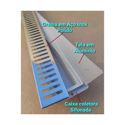 Ralo Linear 5x70 Inox Aberta Sifonada e Tela Anti-inseto - 3