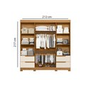 Ver imagem 4 de Guarda Roupa Vivacce 4 Portas e 4 Gavetas Carvalho Grife/Off White - Albatroz