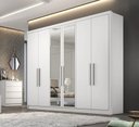Ver imagem 2 de Guarda Roupa Casal com Espelho 6 Portas 8 Gavetas - Linea-branco - Móveis Novo Horizonte