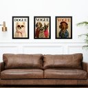 Ver imagem 1 de Kit 3 Quadros Decorativos Cães Capa de Revista 45x34cm - com Vidro:moldura Preta
