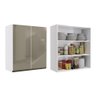 Armário Aéreo 80 cm Maxxi Branco Com Vidro Kappesberg - 1