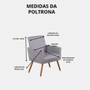 Ver imagem 3 de Capa para Poltrona Decorativa Sala Quarto Recepção Escritório Malha Lisa