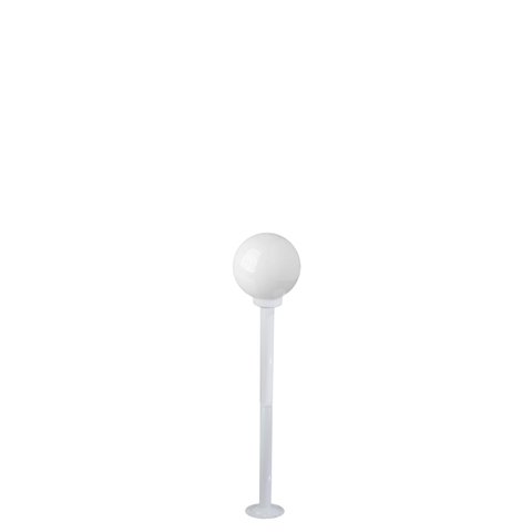 Poste de Jardim p10/b15 de 1,30m com Globo de VIdro Leitoso 15x28 Branco