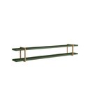 Ver imagem 3 de Prateleira Suspensa Multiuso 180cm MDF Suporte Metal Parede Musgo com Dourado Casa Lar Shop