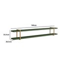 Ver imagem 2 de Prateleira Suspensa Multiuso 180cm MDF Suporte Metal Parede Musgo com Dourado Casa Lar Shop
