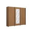 Ver imagem 2 de Guarda Roupa Casal 3 Portas de Correr (1 C/ Espelho) e 4 Gavetas C/ Pés Cb01t582 Canela -