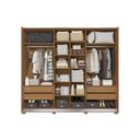 Ver imagem 4 de Guarda Roupa Casal 3 Portas de Correr (1 C/ Espelho) e 4 Gavetas C/ Pés Cb01t582 Canela -