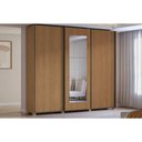 Ver imagem 1 de Guarda Roupa Casal 3 Portas de Correr (1 C/ Espelho) e 4 Gavetas C/ Pés Cb01t582 Canela -