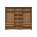 Ver imagem 5 de Guarda Roupa Casal 3 Portas de Correr (1 C/ Espelho) e 4 Gavetas C/ Pés Cb01t582 Canela -