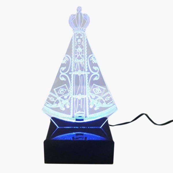 Luminária Nossa Senhora de Aparecida LED Azul - 1