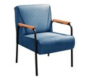 Ver imagem 1 de Poltrona Decorativa Jade para Sala de Estar, Recepção - Linho Azul