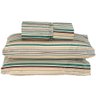 Jogo Cama Lençol Queen 180 Fios 3pçs Listras Verde - 1