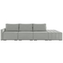 Ver imagem 7 de Sofá Ilha Modulado Milos 342cm Puff Lateral Veludo Cinza G33 - Gran Belo
