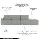 Ver imagem 3 de Sofá Ilha Modulado Milos 342cm Puff Lateral Veludo Cinza G33 - Gran Belo