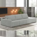 Ver imagem 1 de Sofá Ilha Modulado Milos 342cm Puff Lateral Veludo Cinza G33 - Gran Belo