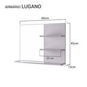 Ver imagem 4 de Espelho para Banheiro com Prateleiras Lugano 60 x 45cm - Branco