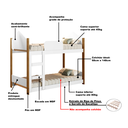 Ver imagem 3 de Beliche Infantil Branco com Amêndoa Magia Gabrielli Móveis