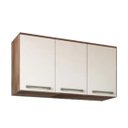 Ver imagem 1 de Armário Aéreo Multiuso 90 Cm com 03 Portas - Móveis Paraná Moveis Paraná Aéreo 90 Nature com Off Whi