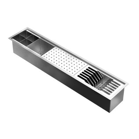 Canal Equipado Docolfit Inox Escovado 90x14.5x14 Cv3.5 - Docol