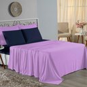 Ver imagem 1 de Jogo de Cama Casal Nobre 4 Peças Lençol com Elástico de 30cm de Altura Malha 100% Algodão - Lil