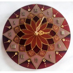 Relógio mandala Terra em vidro de 25cm - 1