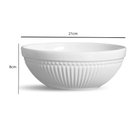 Ver imagem 3 de Tigela Cerâmica Branca Esmaltada Roma Porto Brasil 1,5 Litros Bowl Médio Saladeira Funda