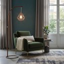 Ver imagem 4 de Luminária de Chão Brooklyn Metal Cúpula Diamante Base Circular Moderna Sala Quarto Luxo:cobre