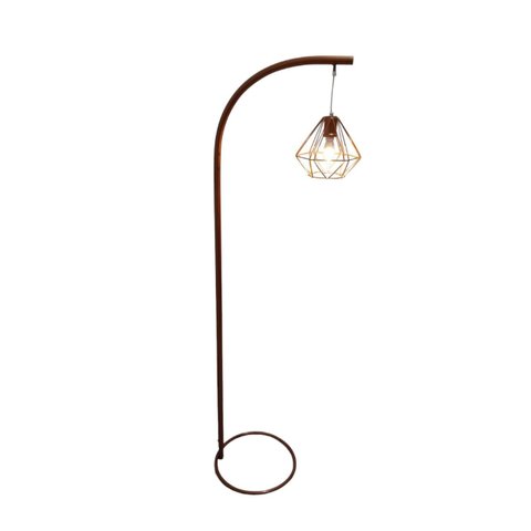 Luminária de Chão Brooklyn Metal Cúpula Diamante Base Circular Moderna Sala Quarto Luxo:cobre