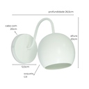 Ver imagem 3 de Luminária de Parede Arandela Fixa Yoani Branco