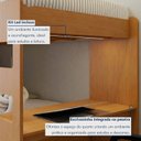 Ver imagem 4 de Beliche Solteiro com Escrivaninha e LED Cantos Arredondados Prime Marrom Amêndoa Clean