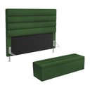 Ver imagem 1 de Cabeceira Atlas e Calçadeira Baú Ursa 195 para Cama King Z-018 Sued Verde Aradecor