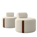 Ver imagem 2 de Kit 02 Poltrona Decorativa Orgânica Erica Sala Bouclê Luxo:Bege Claro