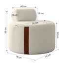 Ver imagem 4 de Kit 02 Poltrona Decorativa Orgânica Erica Sala Bouclê Luxo:Bege Claro