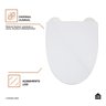 Assento Plástico com Soft Close para Vaso Sanitário Painita Pingoo.casa - Branco - 3