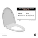 Ver imagem 2 de Assento Plástico com Soft Close para Vaso Sanitário Painita Pingoo.casa - Branco